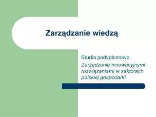 zarz dzanie wiedz