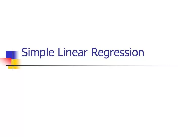 simple linear regression