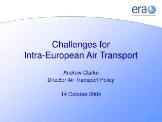 Challenges for Intra-European Air Transport