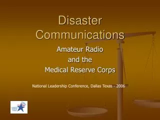 Disaster Communications