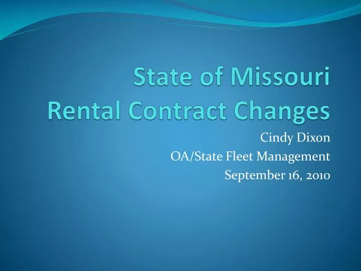 state of missouri rental contract changes