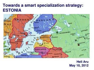 Towards a smart specialization strategy : ESTONIA