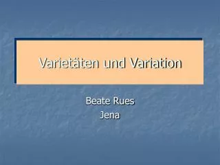 variet ten und variation