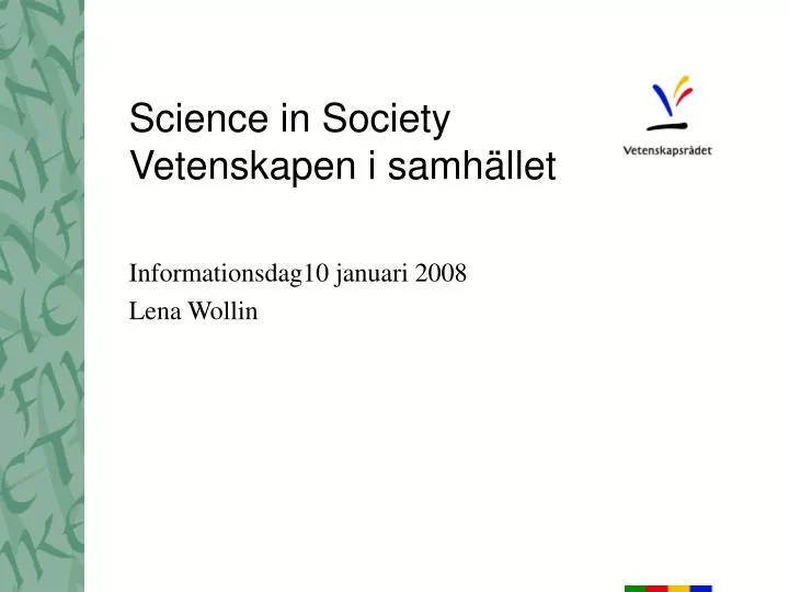 science in society vetenskapen i samh llet