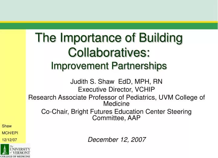 the importance of building collaboratives improvement partnerships
