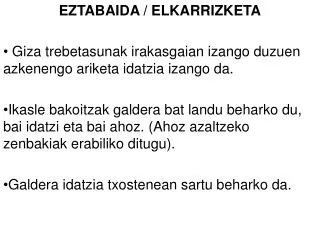 EZTABAIDA / ELKARRIZKETA