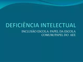 defici ncia intelectual