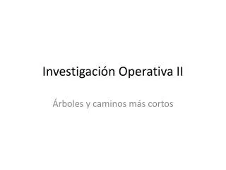 investigaci n operativa ii