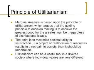 Principle of Utilitarianism