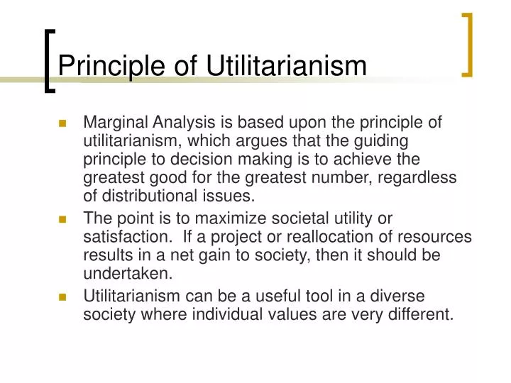 principle of utilitarianism