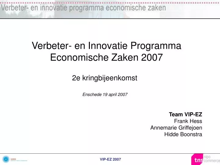 verbeter en innovatie programma economische zaken 2007