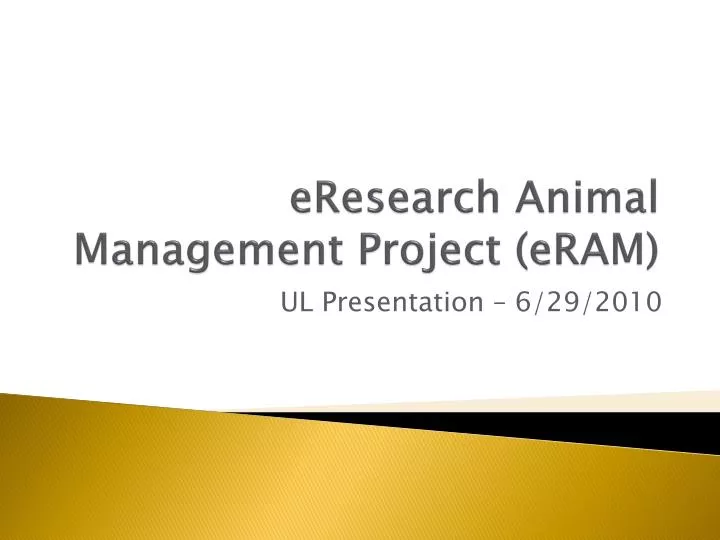 eresearch animal management project eram