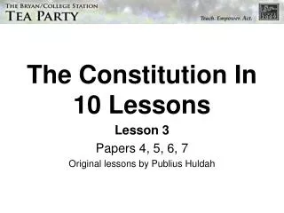 The Constitution In 10 Lessons
