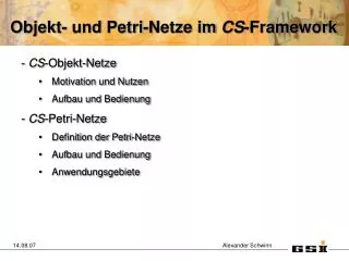 objekt und petri netze im cs framework
