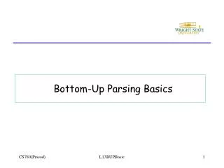 Bottom-Up Parsing Basics