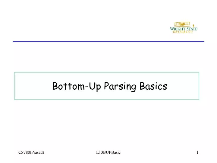 bottom up parsing basics