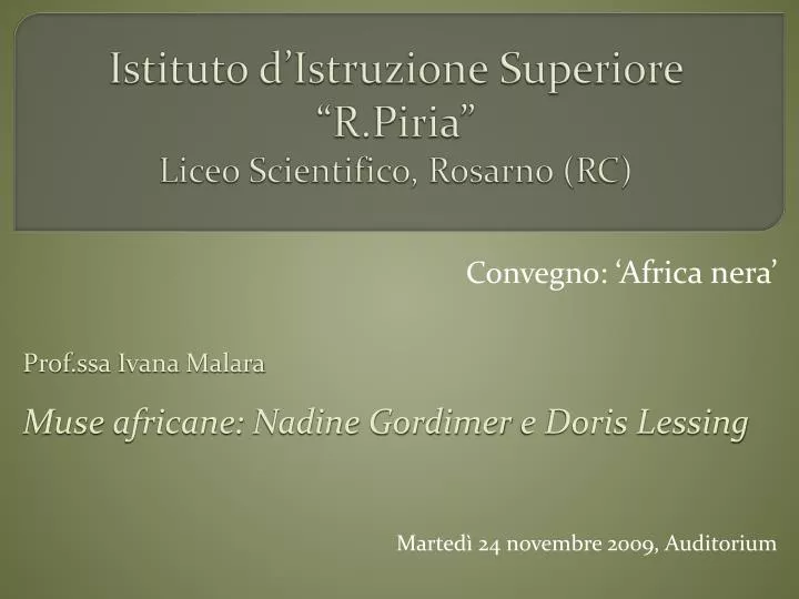 istituto d istruzione superiore r piria liceo scientifico rosarno rc