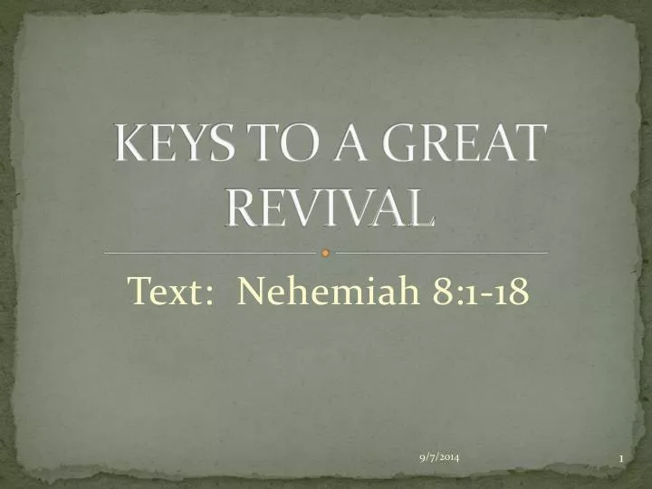 keys to a great revival
