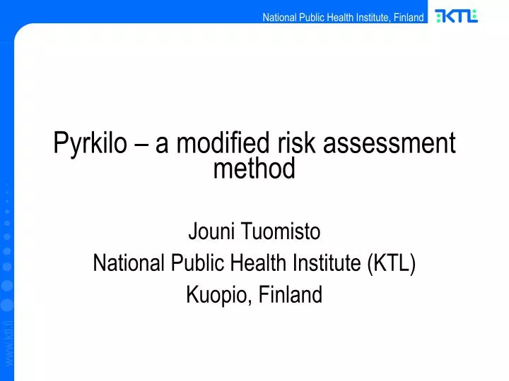 pyrkilo a modified risk assessment method