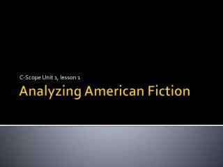 Analyzing American Fiction