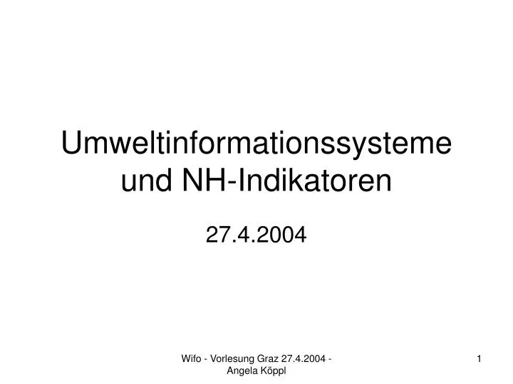 umweltinformationssysteme und nh indikatoren