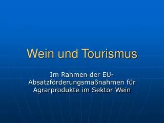 wein und tourismus