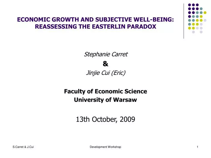 economic growth and subjective well being reassessing the easterlin paradox