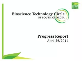 Progress Report April 26, 2011