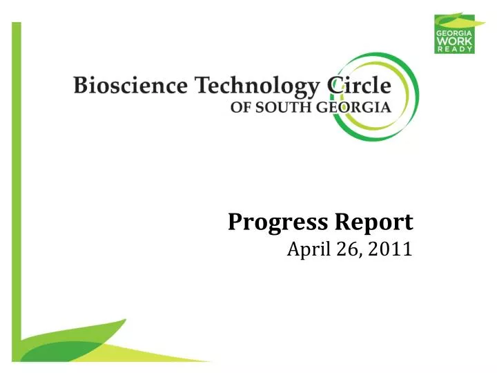 progress report april 26 2011