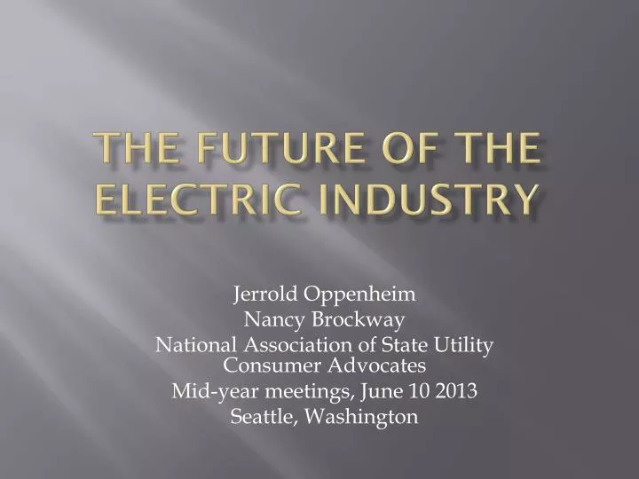 the future of the electric industry