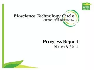 Progress Report March 8, 2011