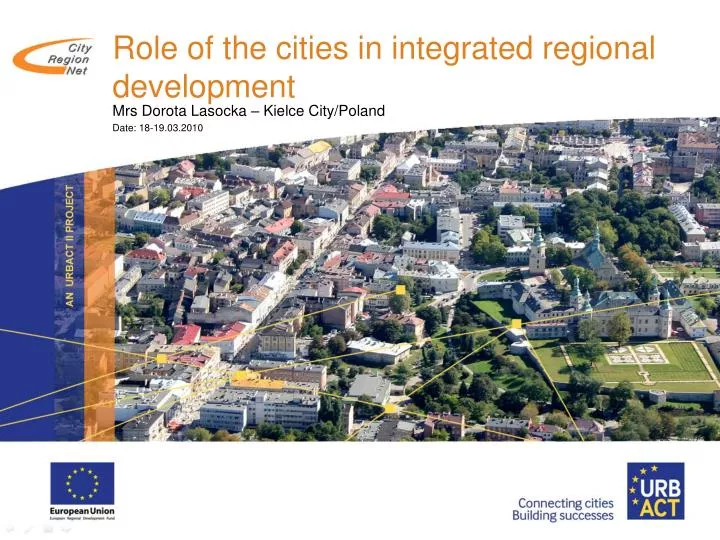 role of the cities in integrated regional development