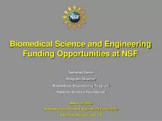 Biomedical Science and Engineering Funding Opportunities at NSF