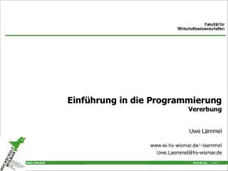einf hrung in die programmierung vererbung
