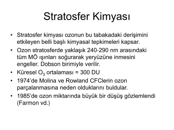stratosfer kimyas
