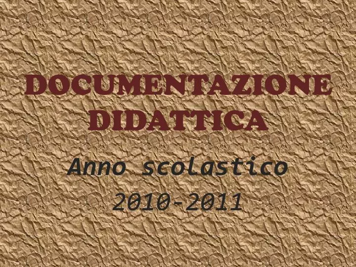documentazione didattica
