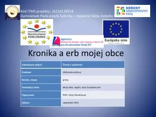 kronika a erb mojej obce