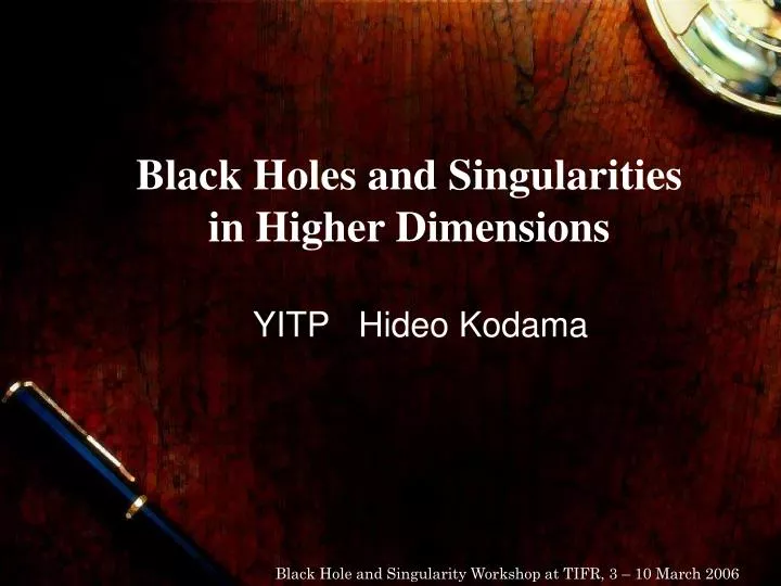 black holes and singularities in higher dimensions