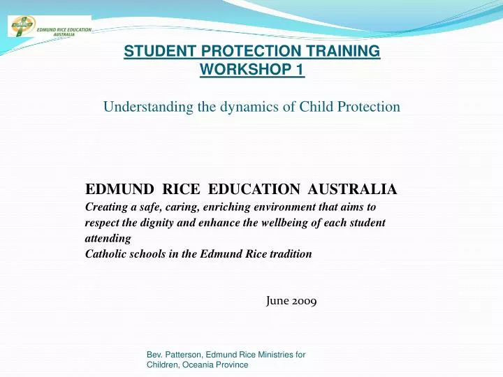student protection training workshop 1 understanding the dynamics of child protection