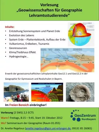 vorlesung geowissenschaften f r geographie lehramtsstudierende