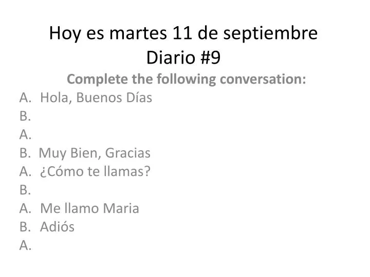 hoy es martes 11 de septiembre diario 9