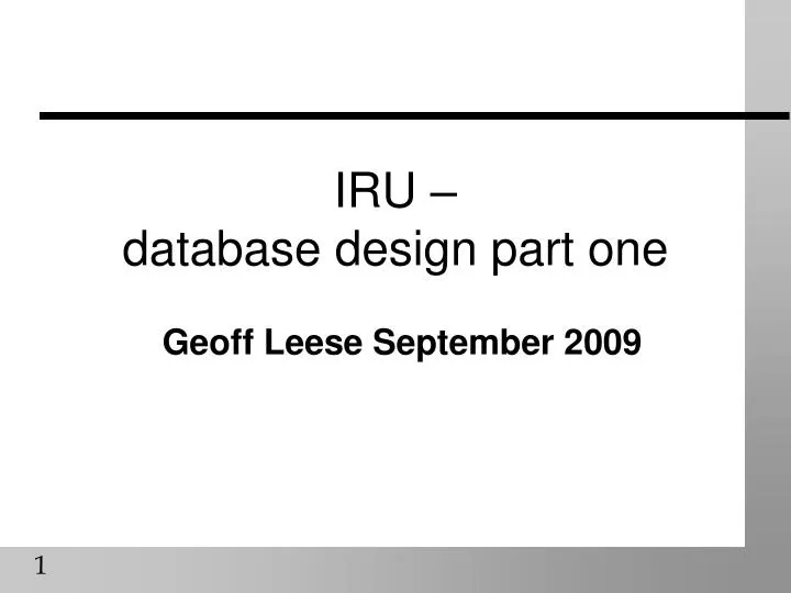iru database design part one