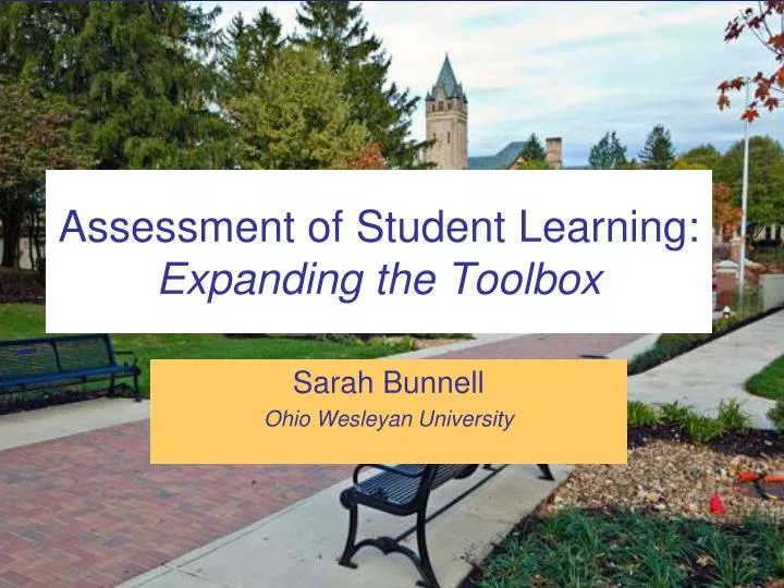 assessment of student learning expanding the toolbox