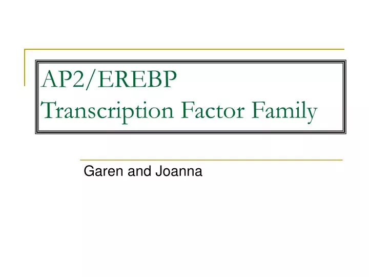 ap2 erebp transcription factor family
