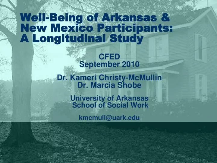 well being of arkansas new mexico participants a longitudinal study