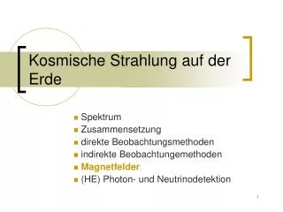kosmische strahlung auf der erde