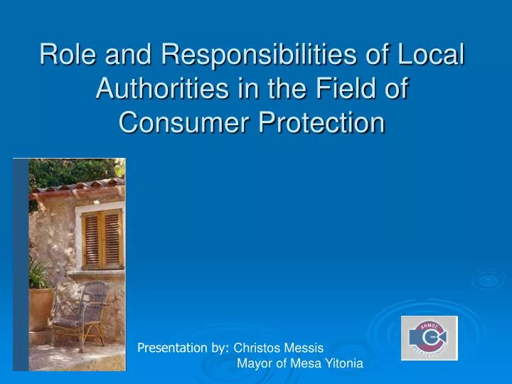 role and responsibilities of local authorities in the field of consumer protection