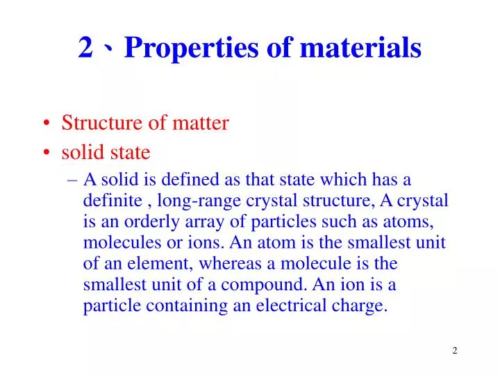 2 properties of materials