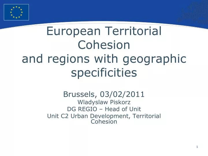 european territorial cohesion and regions with geographic specificities