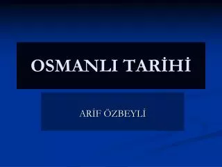 osmanli tar h